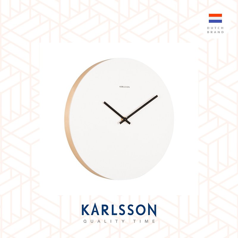 オランダカールソン、掛け時計 トンボホワイト、ドームガラス - 時計 - ガラス ホワイト