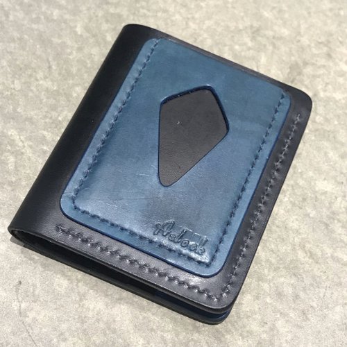LouisRay Leather 純手工縫製皮件 純手工製皮夾可放六張卡片+鈔票夾層