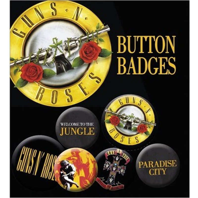 【槍與玫瑰】Guns N Roses Lyrics and Logos - 進口徽章組 - 胸針 - 其他材質 多色