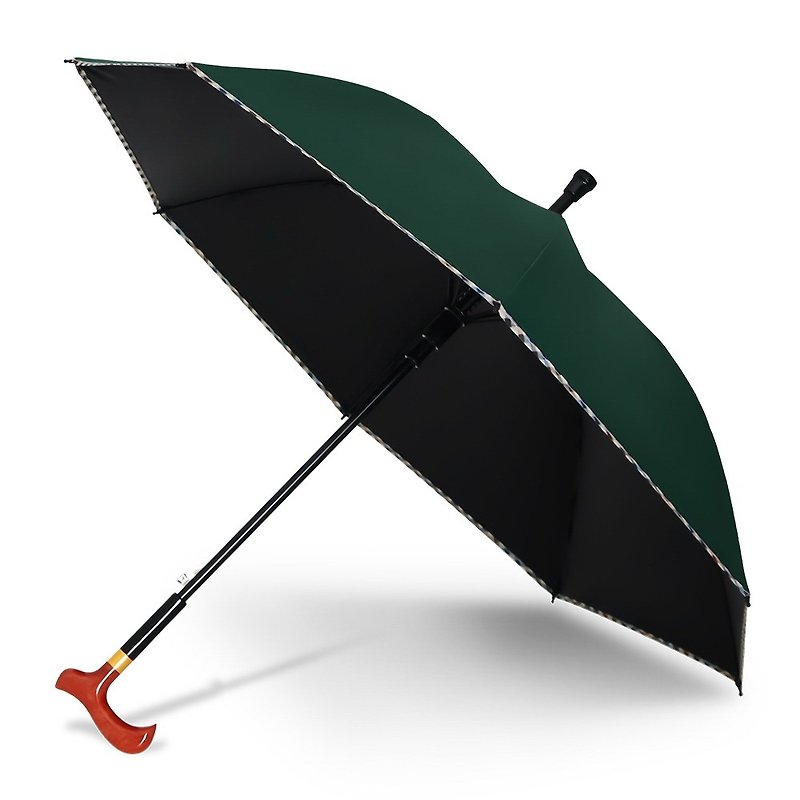 双竜無地チェック柄エッジ英州ブラック冷却レジャー傘自動直立傘 (フォレストグリーン) - 傘・雨具 - 防水素材 グリーン