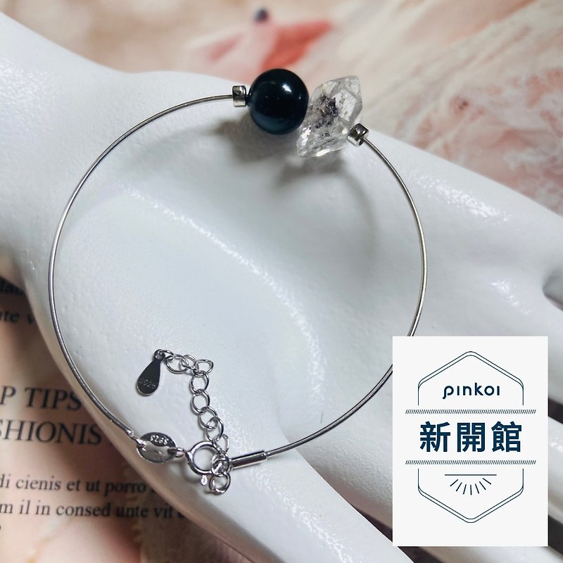 Birthday Angel Guardian Stone Crystal Bracelet S925 Sterling Silver Thin Ring Series - สร้อยข้อมือ - เครื่องเพชรพลอย 