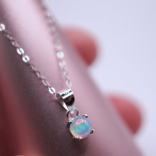 ITS jewelry ITS-N163【925銀・寶石項鍊・Opal・歐泊・蛋白石】細緻項鍊。