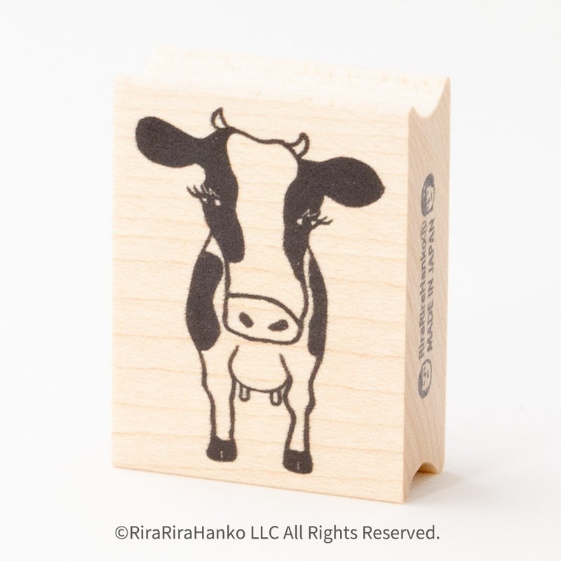 [Renewal] Monroe the Cow*30mm x 40mm*Rubber Stamp* R967 - Stamps & Stamp Pads - Wood 