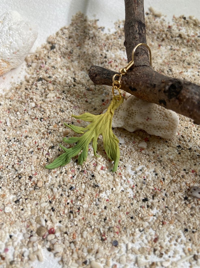 夏日黃昏 植物軟陶手作耳環/耳夾 - 耳環/耳夾/耳骨夾 - 其他材質 