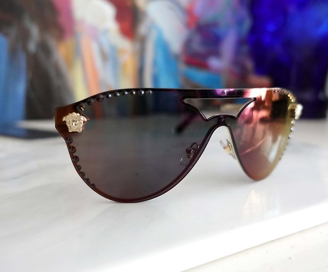 意大利Versace全新品未使用金屬幻彩太陽眼鏡高級名牌珠寶首飾- 設計館