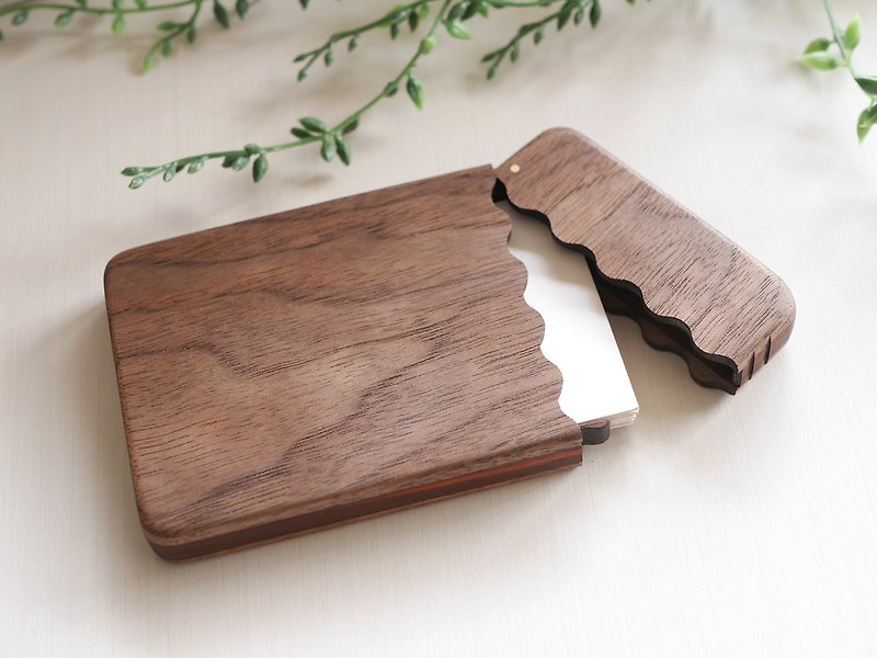 Wooden business card holder [wave] Business Card Case - Card Holders & Cases - Wood 