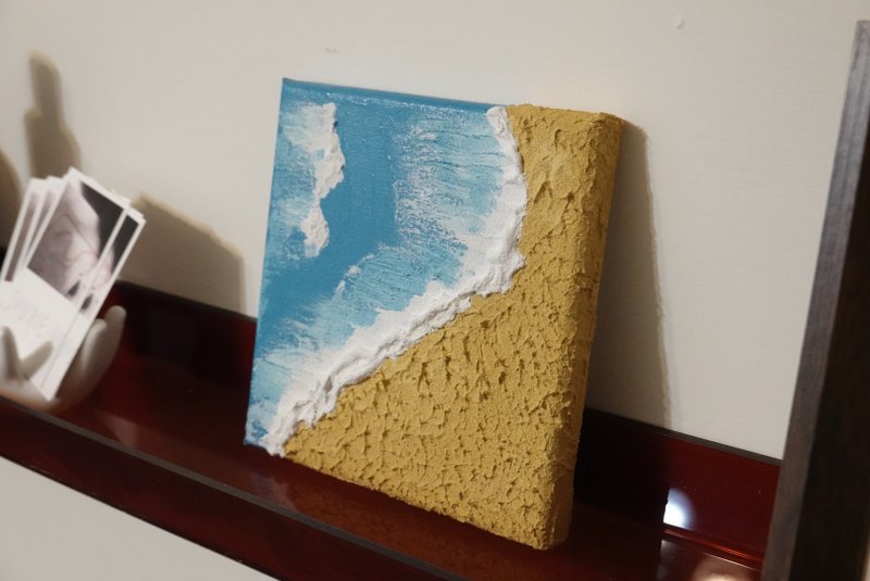 [Hand-made experience] Ocean quartz sand texture painting can be done in a group, with no experience, and can be used by parents and children - Illustration, Painting & Calligraphy - Other Materials 