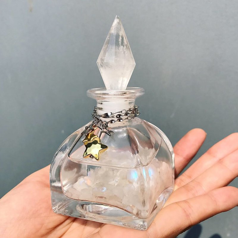 [Lost and find] natural stone white crystal moon stone starlight debris magic bottle decoration - ของวางตกแต่ง - เครื่องเพชรพลอย สีน้ำเงิน