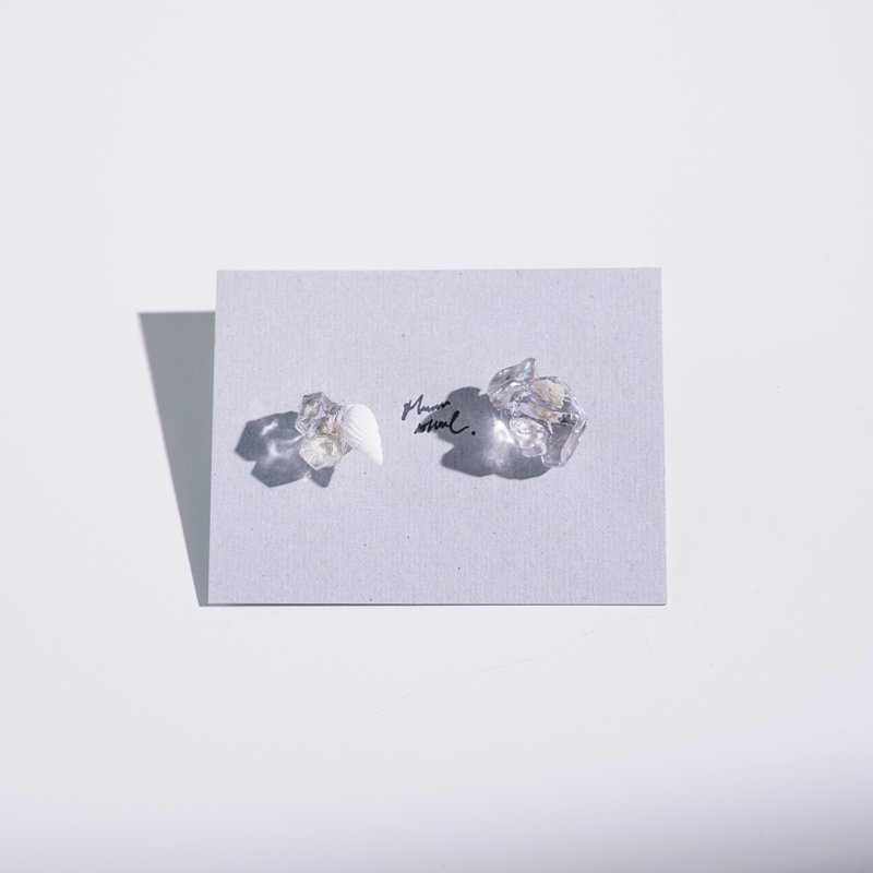 金繼 耳環 ピアス / イヤリング | 銀的海 no.402 - 耳環/耳夾/耳骨夾 - 半寶石 透明