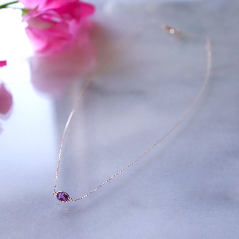 K10 Necklace Amethyst - สร้อยคอ - เครื่องเพชรพลอย สีม่วง