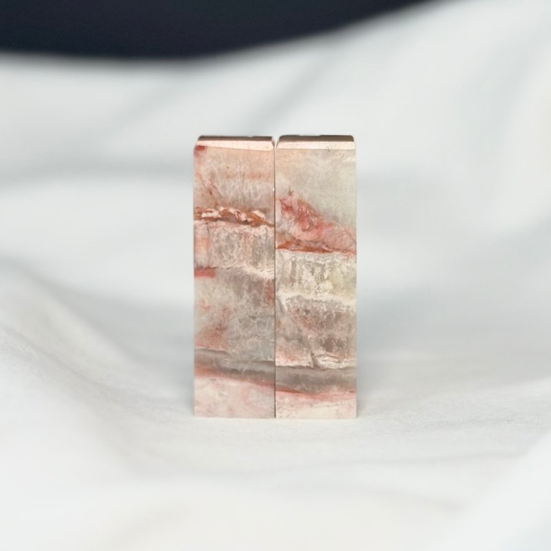 愛你一萬年 / 寶泥齋客製結婚/情人對章 - 精品老撾石 - 印章/印台 - 石頭 粉紅色
