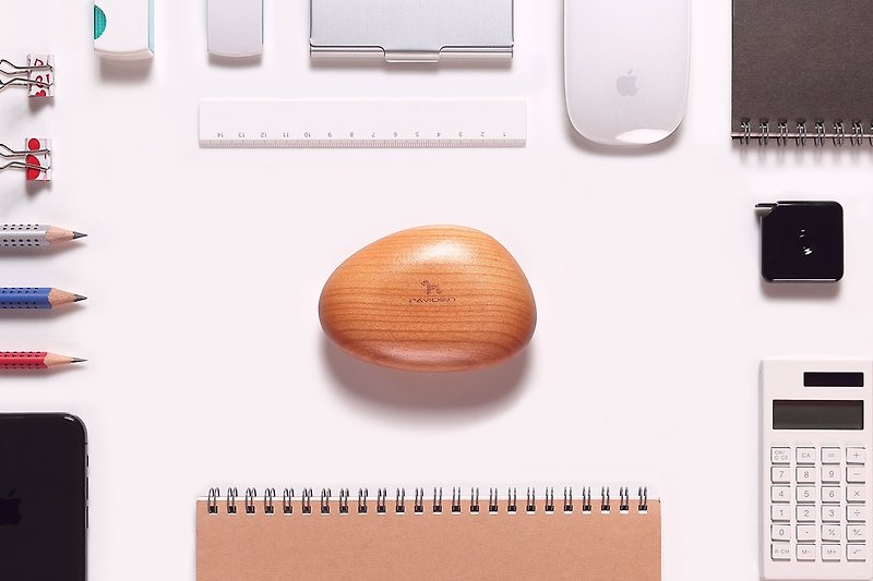 史東鎮紙迴紋針磁吸(櫻桃木) - 磁石貼/磁鐵 - 木頭 
