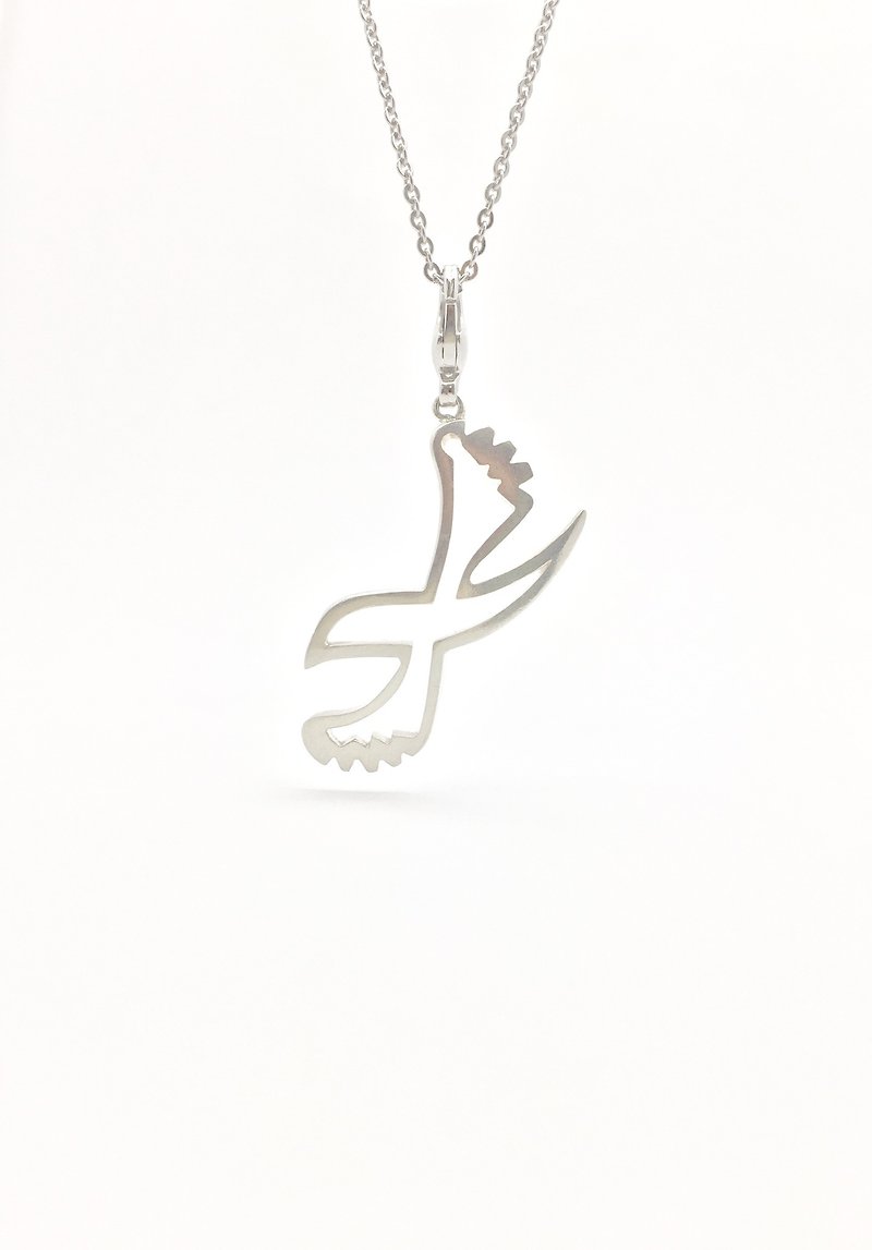 Yi Jewelry - 自由翱翔 925銀 項鏈 項鍊 墜子 老鷹 - 項鍊 - 純銀 銀色