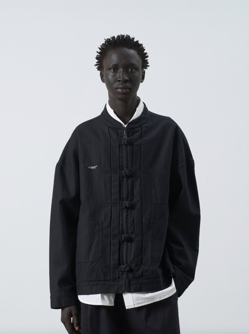 新中式復古 / 盤扣唐裝夾克外套 - 男夾克/外套 - 其他材質 黑色