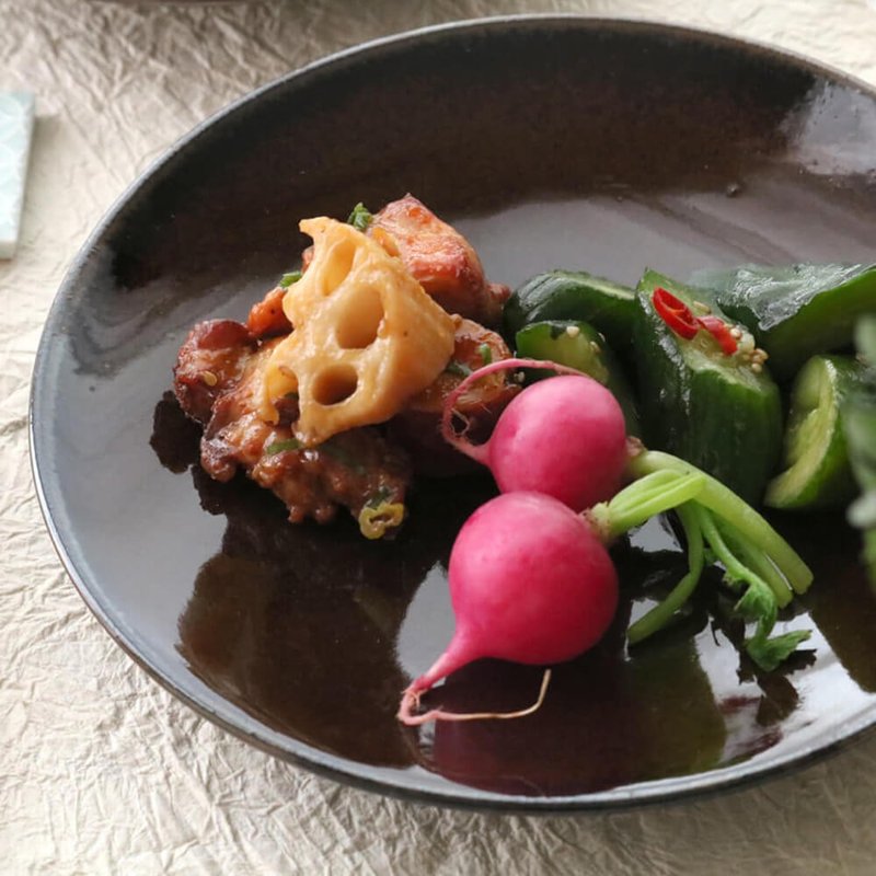盤一盤盤高森高原中盤18厘米麵食高森丸山窯元陶器 - 盤子/餐盤/盤架 - 陶 白色