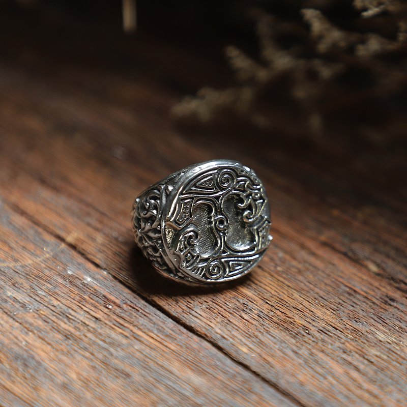 Odin Ravens ring man sterling silver 925 viking gothic Biker skull pagan celtic - General Rings - Other Metals Silver