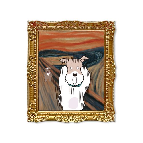 小鐵的遊樂園 Wirefoxterrier 剛毛獵狐梗 梗梗相框磁鐵 吶喊特特