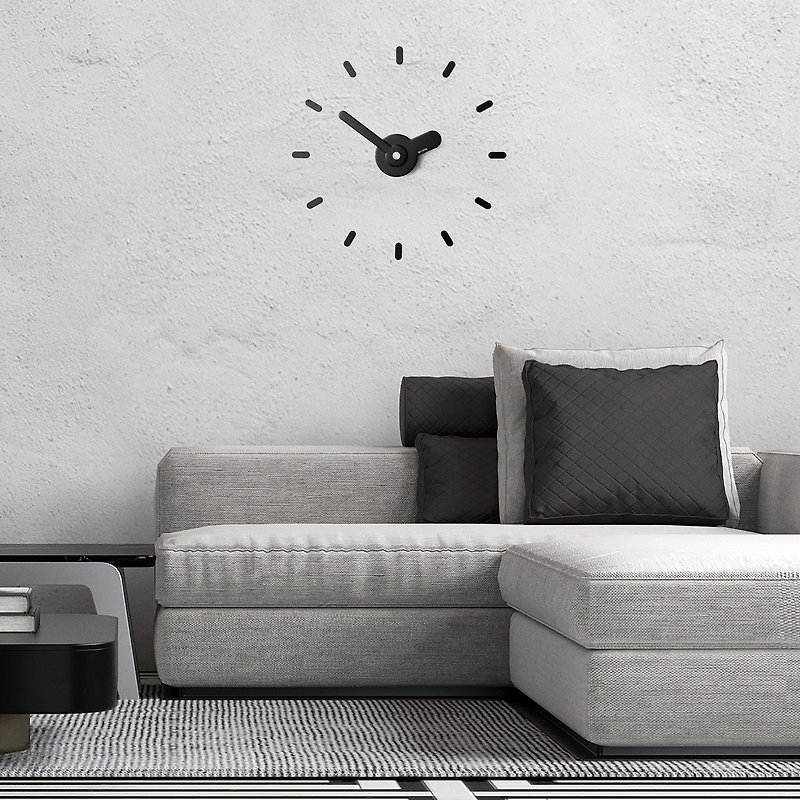 On-Time Wall Clock Peel and Stick V1M Black White 48-60 Cm. - Clocks - Aluminum Alloy Black