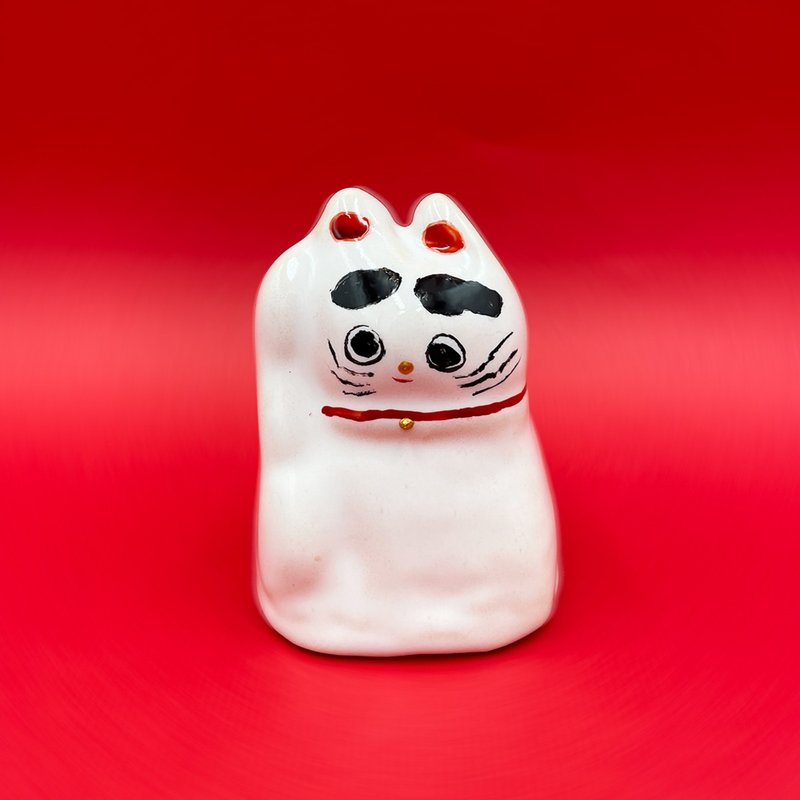 街頭開運招財貓_mi-mi-mauh-mauh咪咪貓貓系列_#02 - 擺飾/家飾品 - 陶 白色