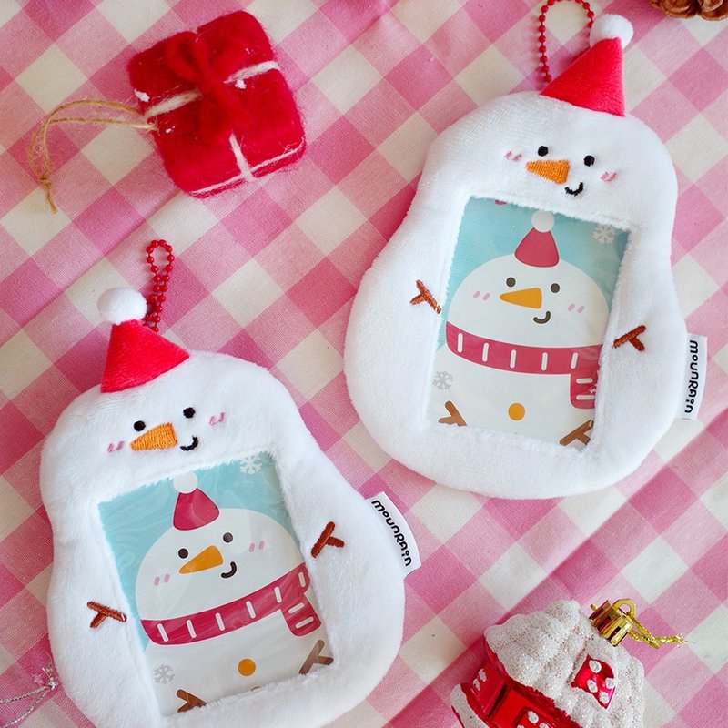 Yuguoshan original little snowman plush card holder pendant ins Polaroid star chasing idol small card protective cover bag hanging - กล่องดินสอ/ถุงดินสอ - วัสดุอื่นๆ 