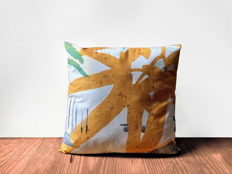 Fern Pattern Pillow-Lygodium japonicum - Pillows & Cushions - Other Man-Made Fibers Yellow