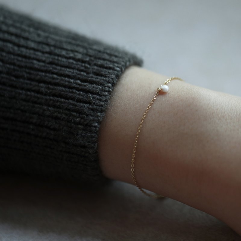 moorigin 珍珠手鍊 (單顆) | 醫療鋼・抗過敏・可洗澡・不掉色 - 手鍊/手鐲 - 不鏽鋼 銀色