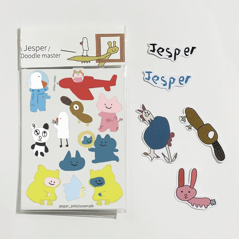 Jesper_手繪轉印貼紙 - 貼紙 - 紙 