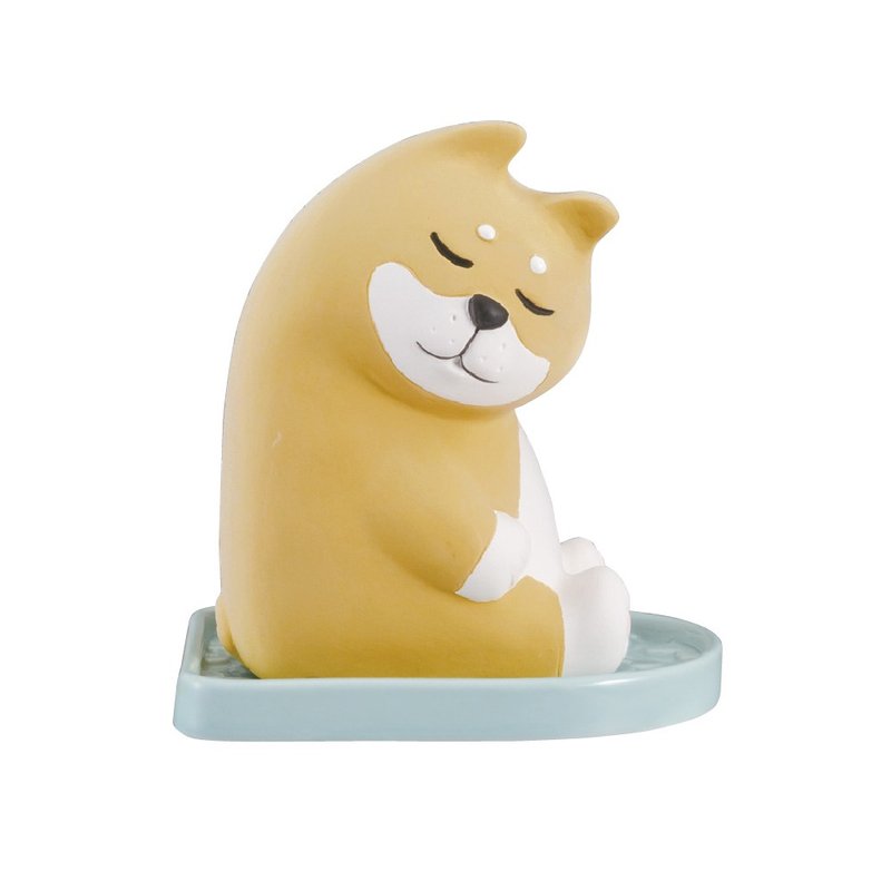 日本Decole KARATTO MASCOT 自然除濕器 - 角落睡眠柴犬 - 擺飾/家飾品 - 陶 白色