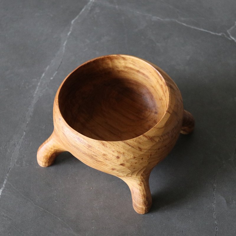 Big Mouth Salad Bowl Hand Carved Teak Bowl - ถ้วยชาม - ไม้ 