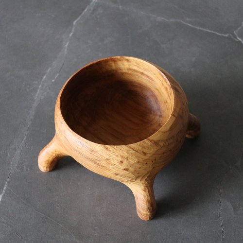 明院 大嘴怪沙拉碗 手工雕刻柚木碗
