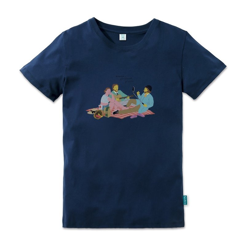 2017世界音樂節 限定T 恤—Breeze Grasslands Picnic 藍色男版 - 男 T 恤 - 棉．麻 