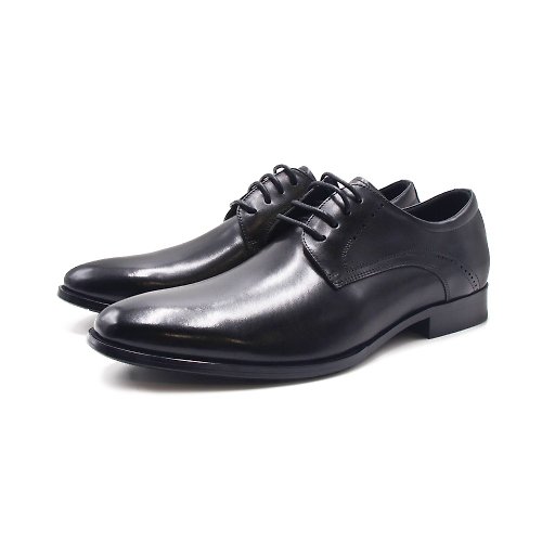 米蘭皮鞋Milano PQ(男)質感低調壓點紋皮鞋 男鞋-光澤黑色