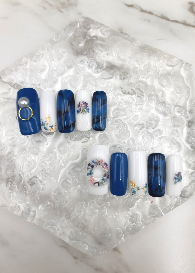 乾燥花 手繪指甲/指甲片/美甲貼片 - 指甲油/指甲貼 - 樹脂 多色