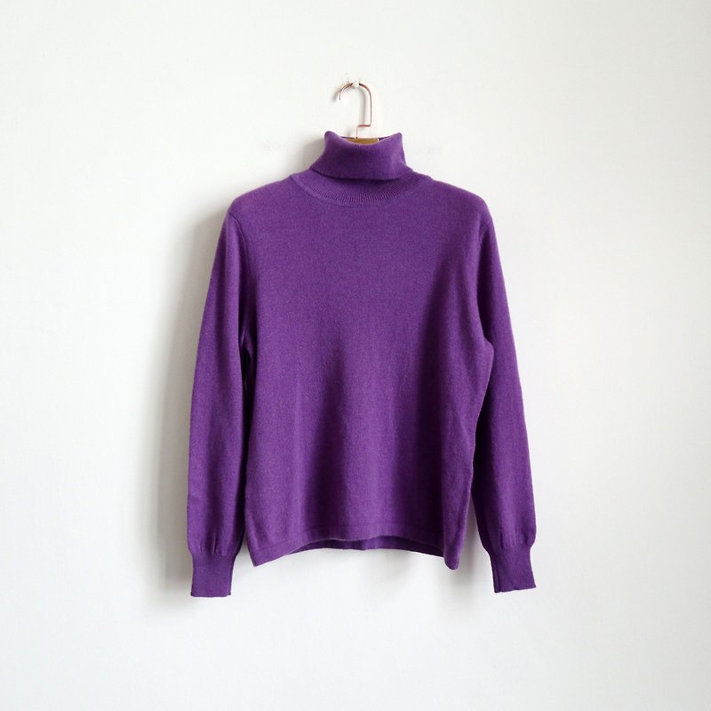 Pumpkin Vintage. Cashmere cashmere pullover senior sweater - สเวตเตอร์ผู้หญิง - ขนแกะ สีม่วง
