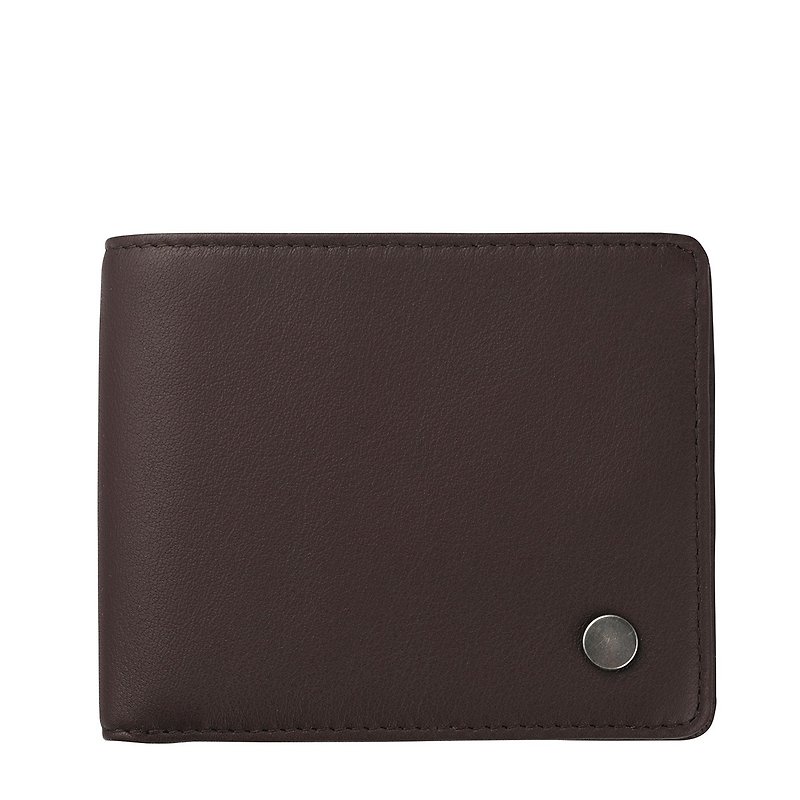 LEONARD Short Clip_Chocolate /Brown - กระเป๋าสตางค์ - หนังแท้ สีนำ้ตาล