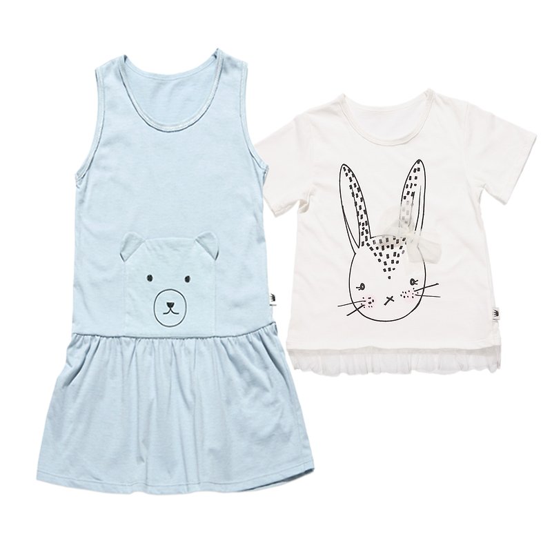 ★ combination of happy price ★ good sprouts rabbit organic cotton T + bear pocket dress - อื่นๆ - ผ้าฝ้าย/ผ้าลินิน 