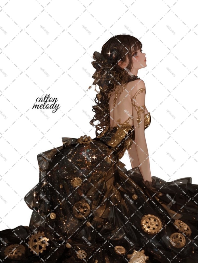 original sticker no.5524 人物ステッカー オリジナルステッカー 人物ステッカー 女の子ステッカー オリジナル人物ステッカー - 貼紙 - 紙 