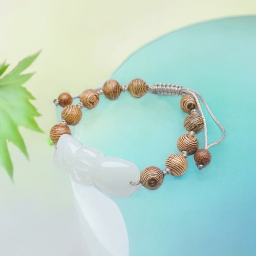 瓔珞珠寶盒 e.l.jewelry box 【願‧無事】冰種翡翠蝴蝶結編織手鍊 | 天然緬甸a貨翡翠 | 送禮