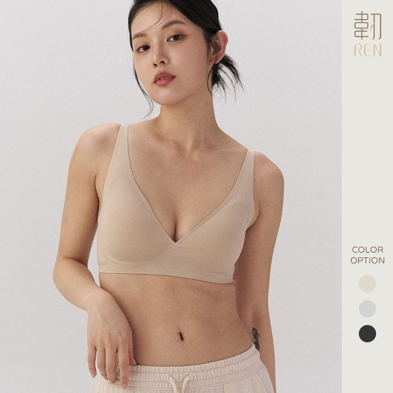 柔韌・舒芙蕾 V 領三角系列 - 女內衣褲 - 棉．麻 黑色