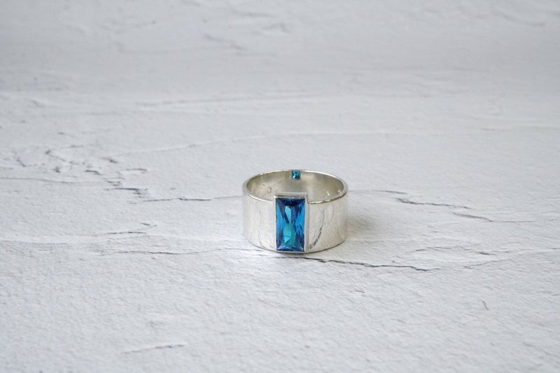 blue drop ring 148 - แหวนทั่วไป - โลหะ สีเงิน