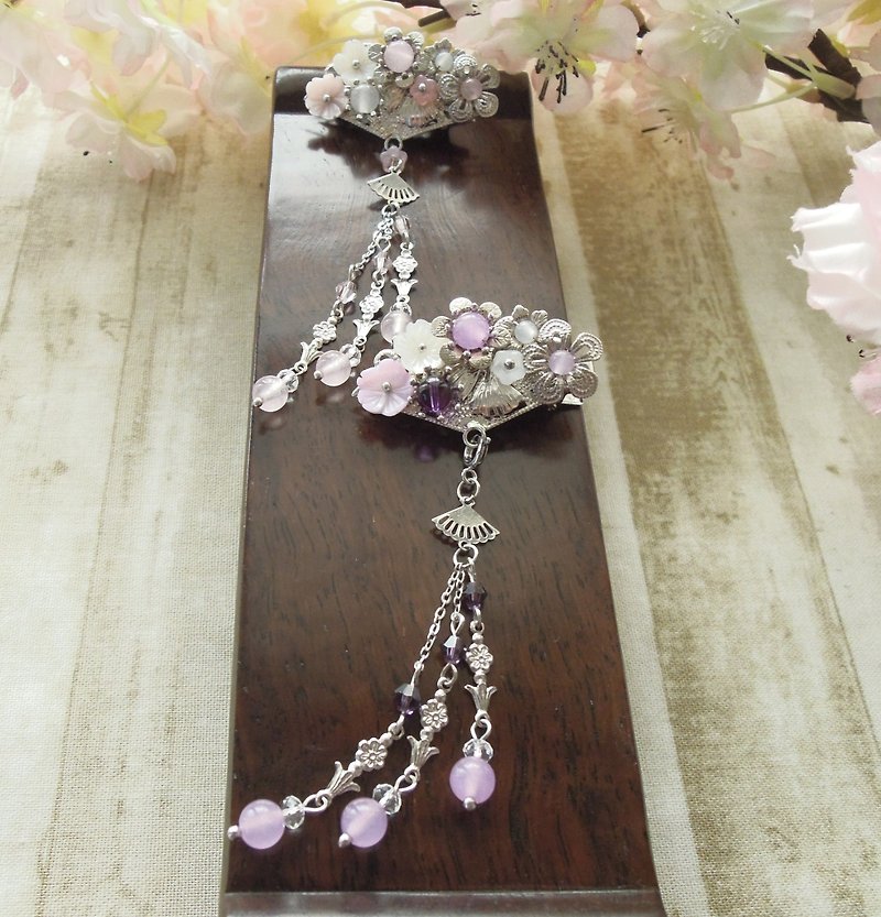 Laoyun Pavilion-Jinzhuang Purple Edition Classic Chinese Style Hair Clip - Hair Accessories - Other Metals Purple