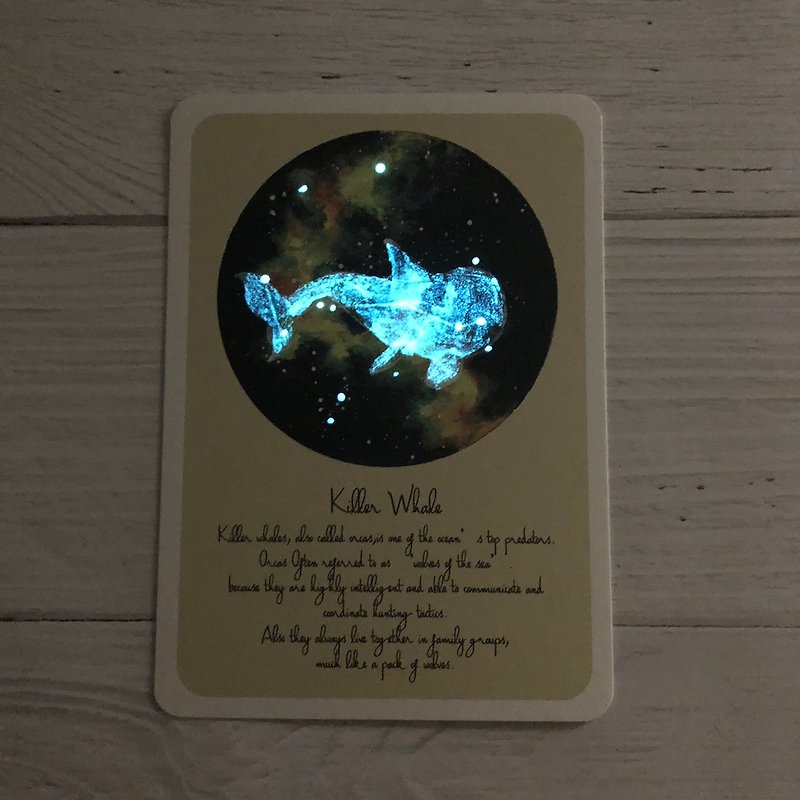 Orca starry sky postcard (fluorescent) - การ์ด/โปสการ์ด - กระดาษ 