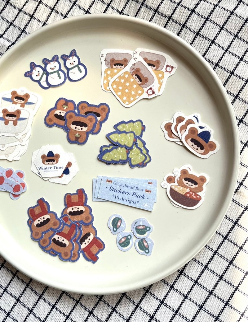 【Gingerbread Bear Series】Winter Time Sticker Pack - สติกเกอร์ - กระดาษ หลากหลายสี