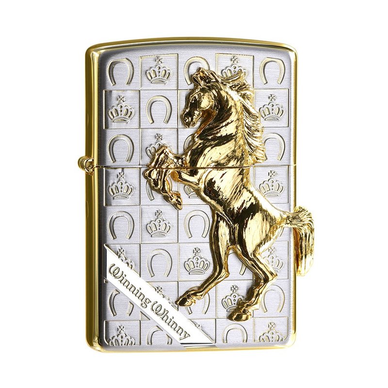 【ZIPPO官方旗艦店】 尊爵皇冠鐵騎(亮白金)防風打火機 ZA-5-3E - 其他 - 銅/黃銅 銀色