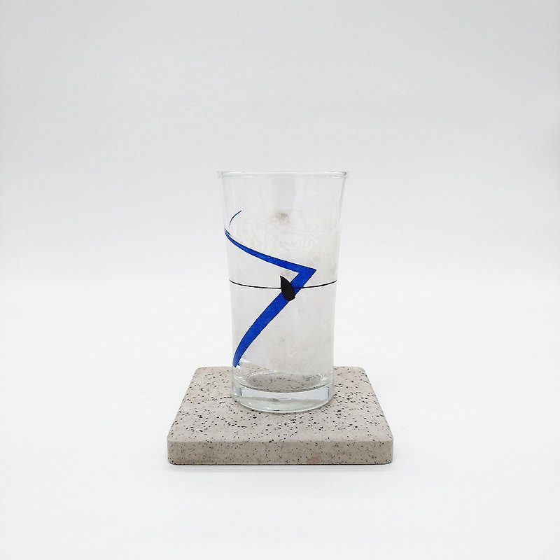 初期のレトロガラスカップ（青）C10 - 急須・ティーカップ - ガラス ブルー