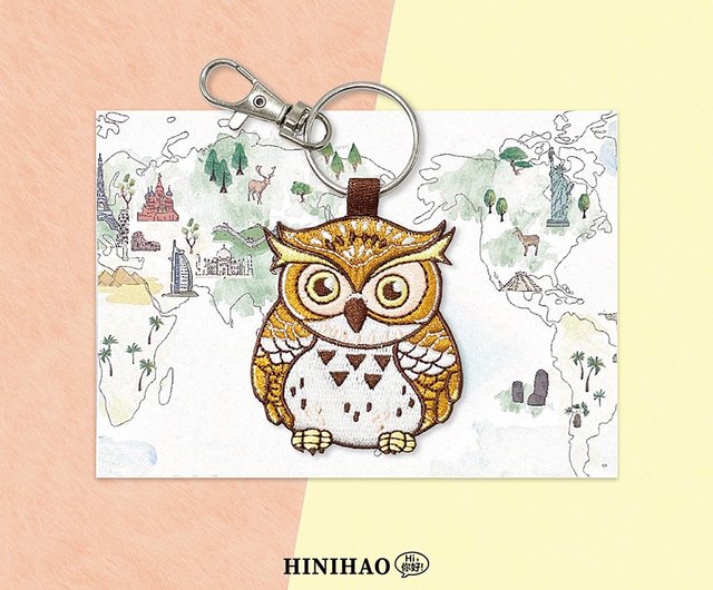 両面刺繍キーホルダー フクロウ - ショップ hinihao