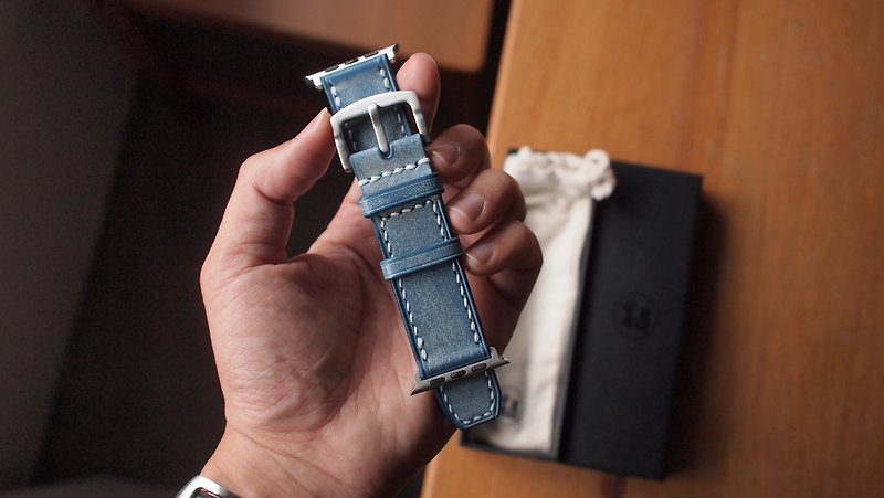 Apple Watch custom Italian Wax leather strap - สายนาฬิกา - หนังแท้ หลากหลายสี