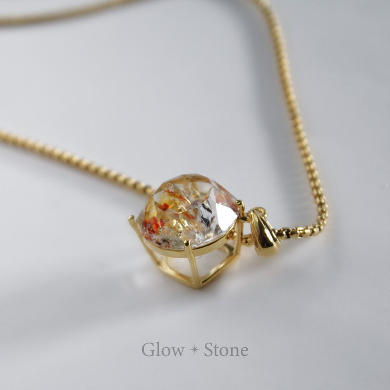 GLOWSTONE 錦鯉膠花共生幽靈吊墜 - 項鍊 - 水晶 黃色
