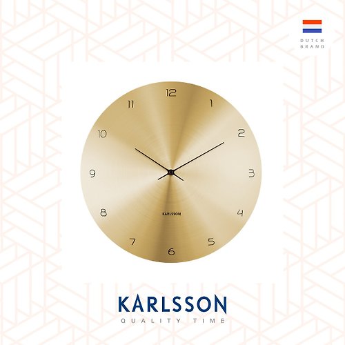Ur Lifestyle 荷蘭Karlsson, Wall clock 40cm Dome Disc 拱面薄金色掛鐘