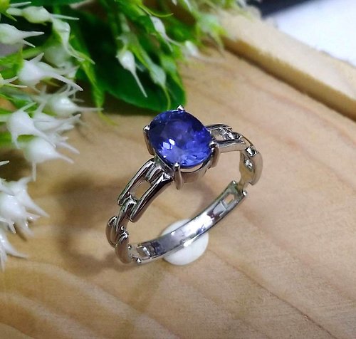 homejewgem Natural blue sapphier ring silver sterling ring wedding size 7.0 free resize